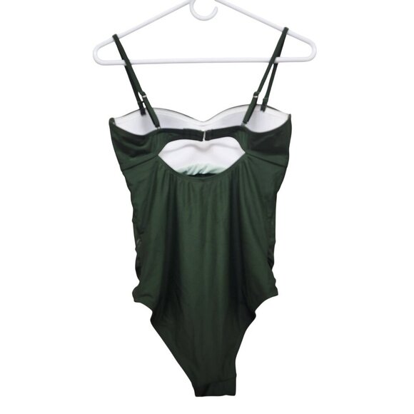 Cupshe Womens Green One-Piece Swimsuit Sheer Padded Adjustable Straps Size S - Picture 6 of 7
